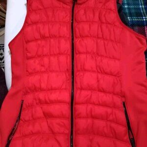 Women's Red Puffer Vest